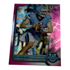 2022 Bowman‎ University Sam Howell 1st Bowman Pink Foil Refractor RC Card 81 UNC